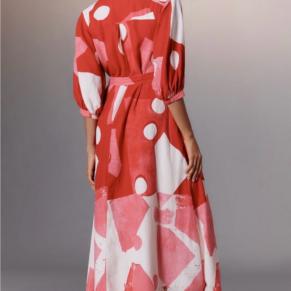 Anthropologie The Mona Linen Shirt Dress by Maeve Great Condition! - Picture 4 of 10